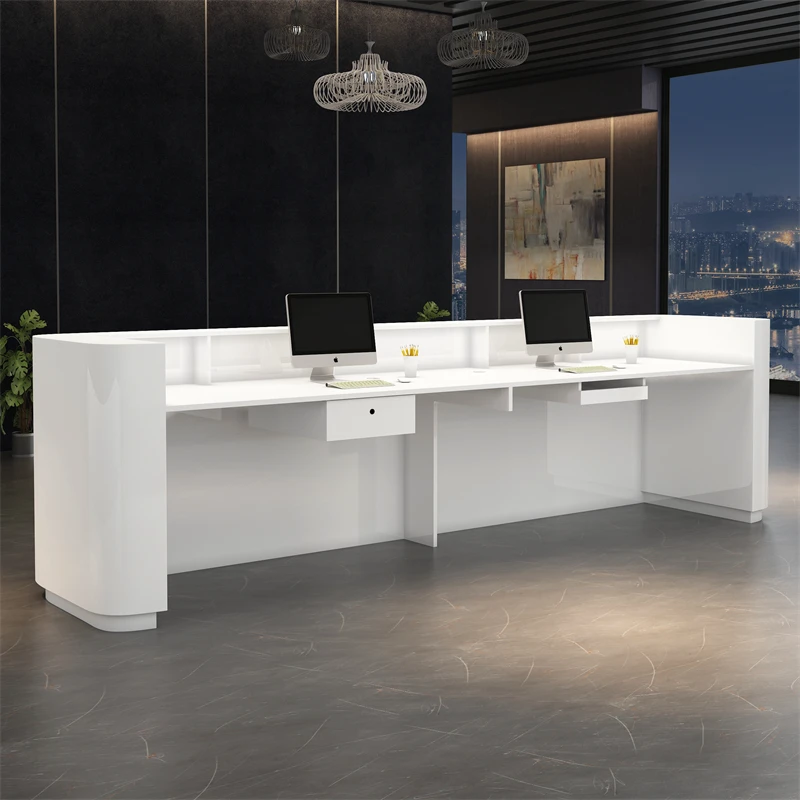 Modern Company Reception Table Luxury Office Furniture Front Desk Reception Counter Customized Reception Desk