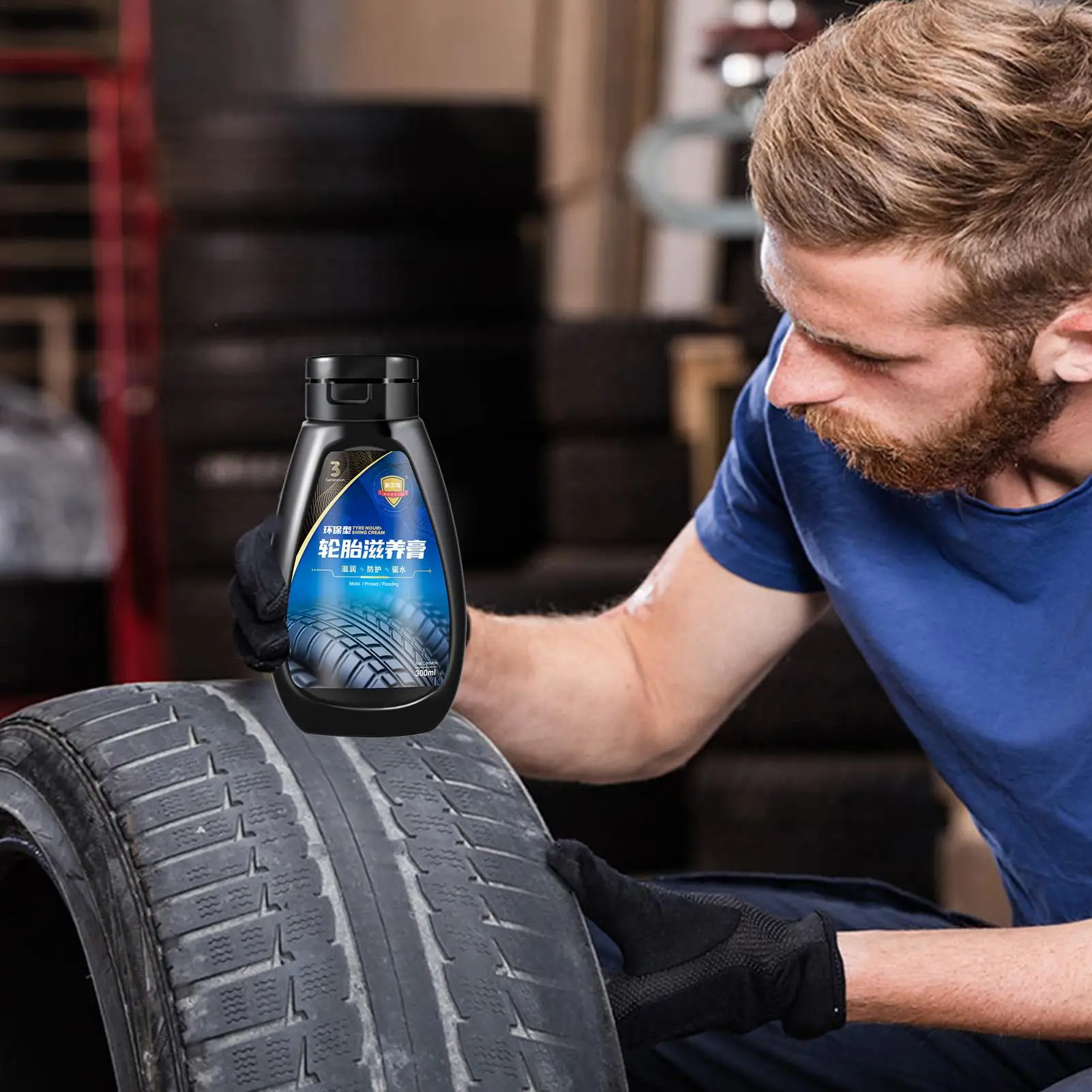 ホイールとタイヤクリーナー-300ml-保護効果のある効率的なペースト-自動車ホイール研磨ペースト-家族や友人向け-自動車車両屋内用