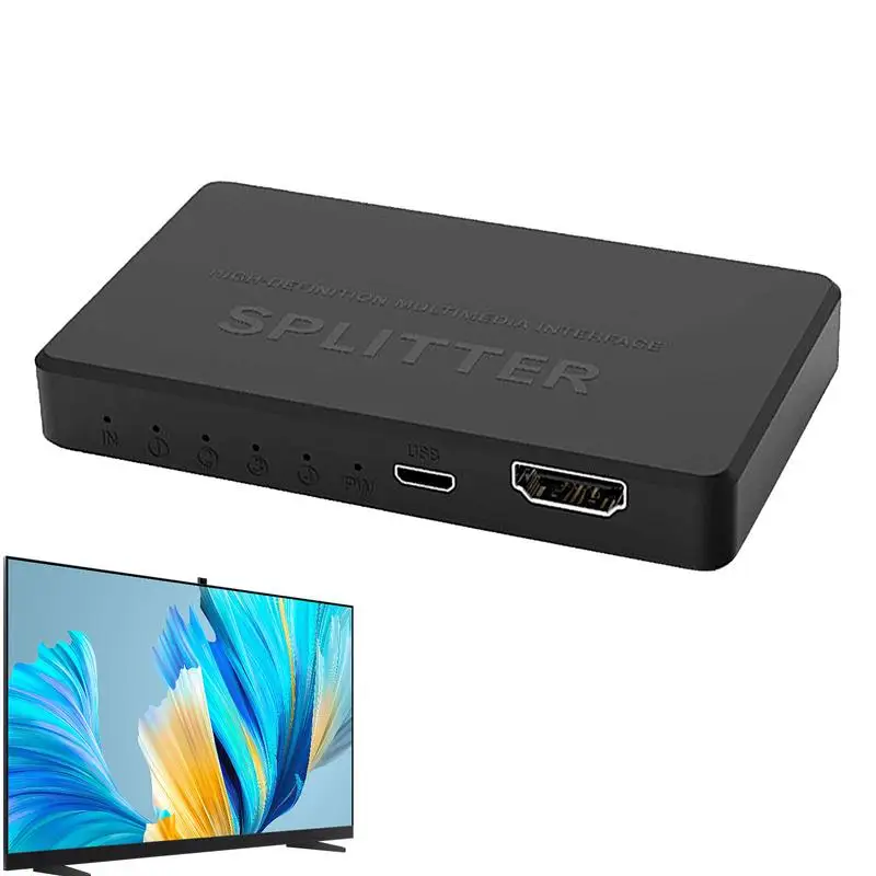 4K HD Splitter Video Splitter Switcher Splitter 4K Plug & Play Design 4K 30Hz 1 Input To 4 Outputs For Monitor