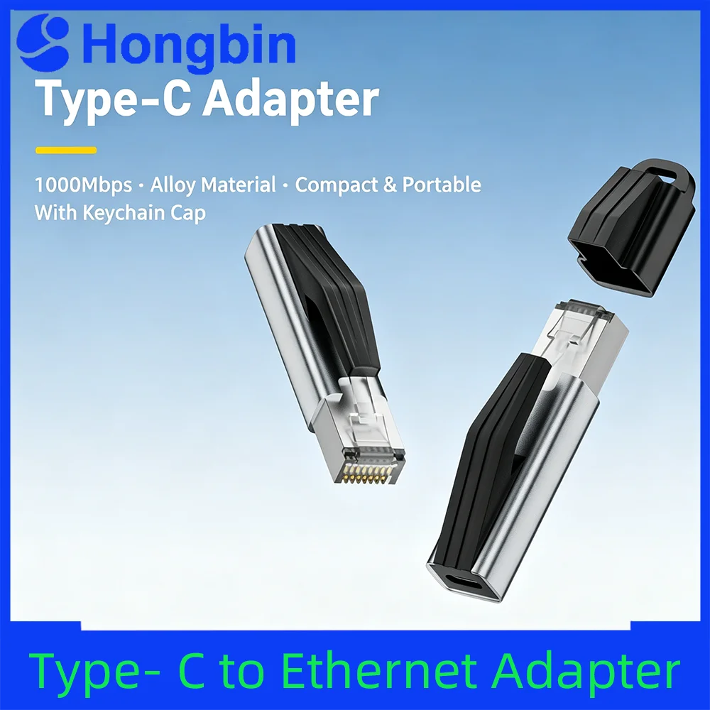 USB C to Ethernet Adapter 1Gbps Gigabit USB C Female to RJ45 Male Network Converter for MacBook Pro iPhone 16 iPad XPS Type-c