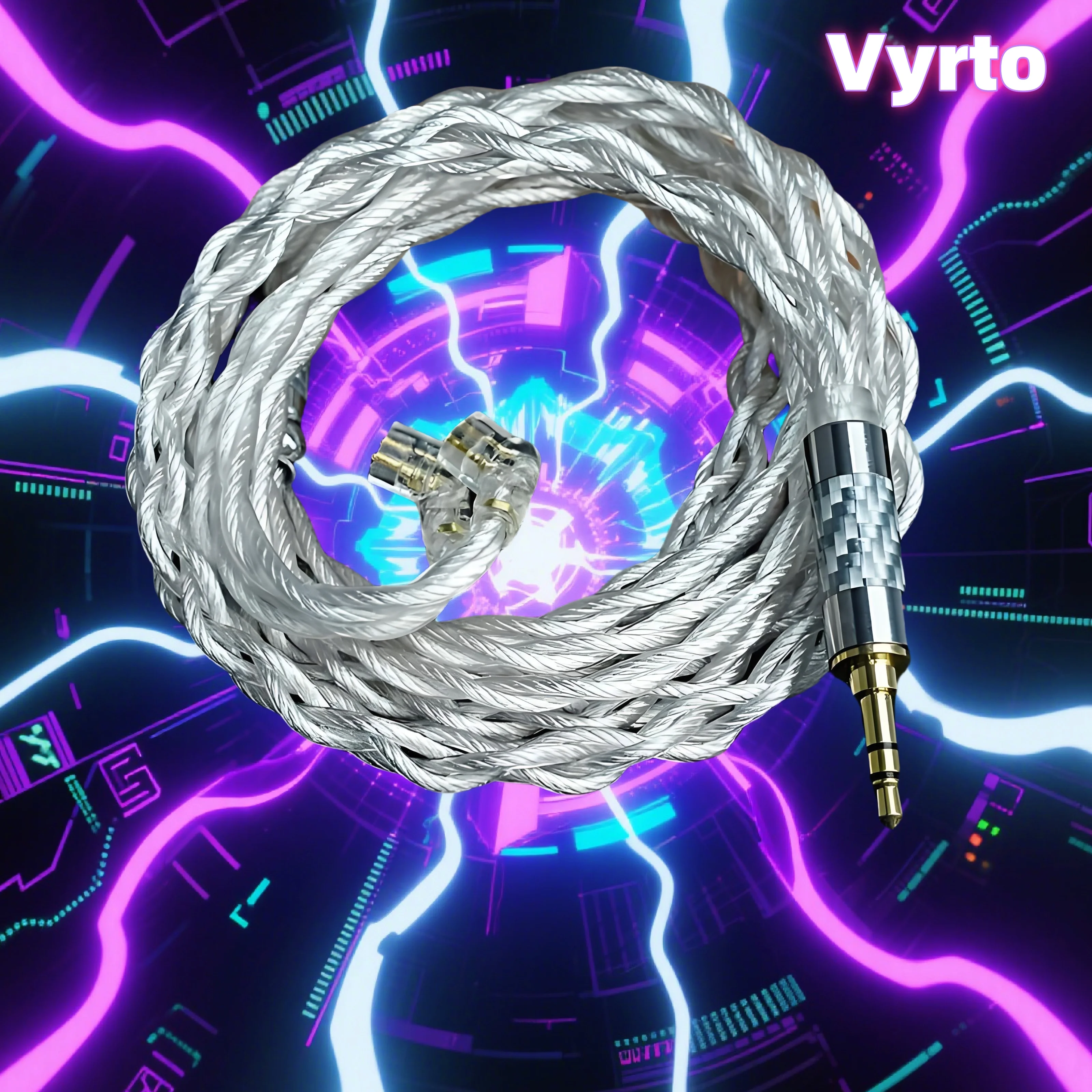 

Vyrto-57 IEM Cable 4-strand Single Crystal Copper Plated Palladium Upgrade Cable , Suitable For MMCX/2Pin0.78/QDC/TFZ