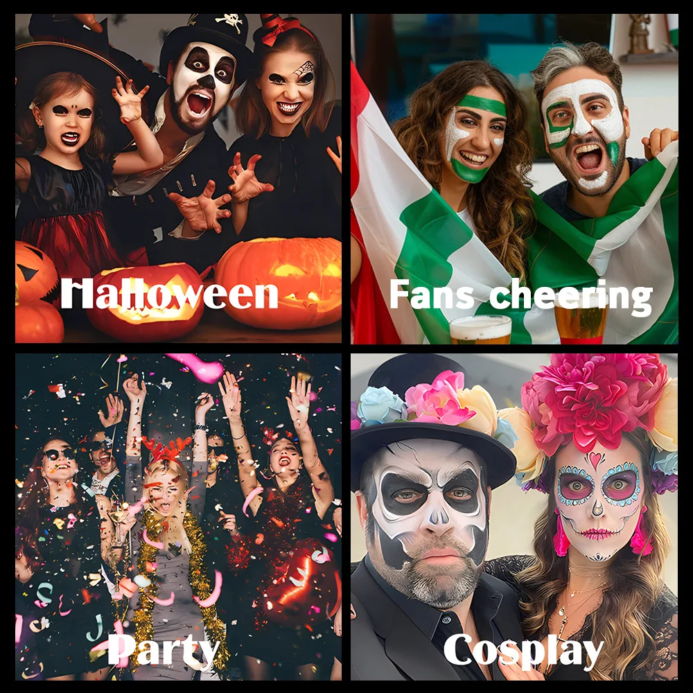 هالوين الوجه الطلاء عصا الاطفال وهمية الدم الأبيض الوجه اللوحة الأشعة فوق البنفسجية الإسفار هالوين امرأة تأثيري ماكياج الجسم طلاء الوجه