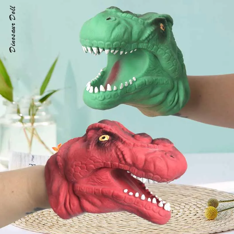 

New Simulation Dinosaur Toy Model Hand Puppet Creative Funny Parent-child Interaction Storytelling Dinosaur TPR Hand Puppet Toys