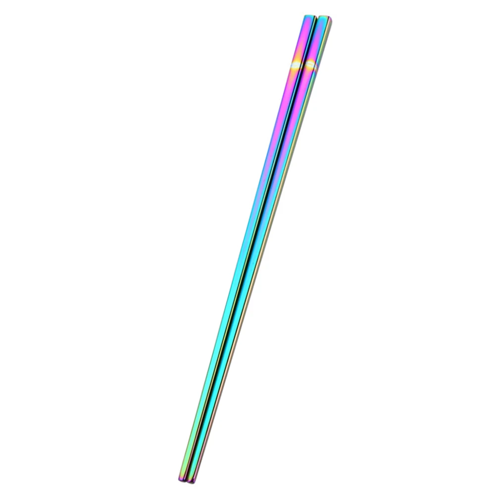 

Stainless Steel Chopsticks Square Metal Reusable Electroplating 1 Pair Smooth Rustproof Dishwasher Safe No Deformation Serving