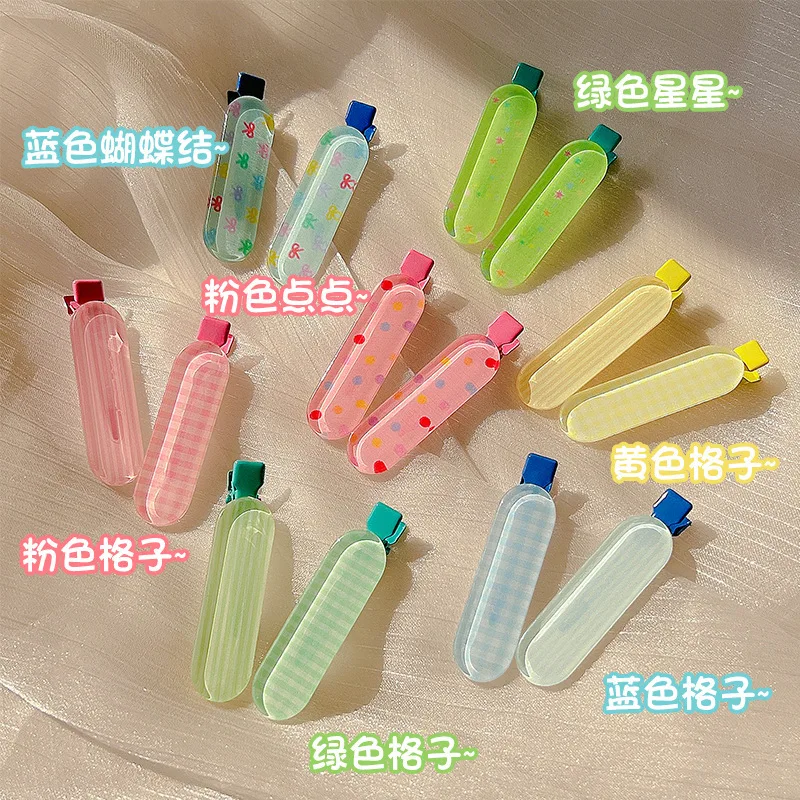 

5pcs Jelly Color Cartoon Hair Side Clips Girl Kawaii Cute Rabbit Bangs Clip Broken Hair Fishing Clip Hair Accessories Headwear