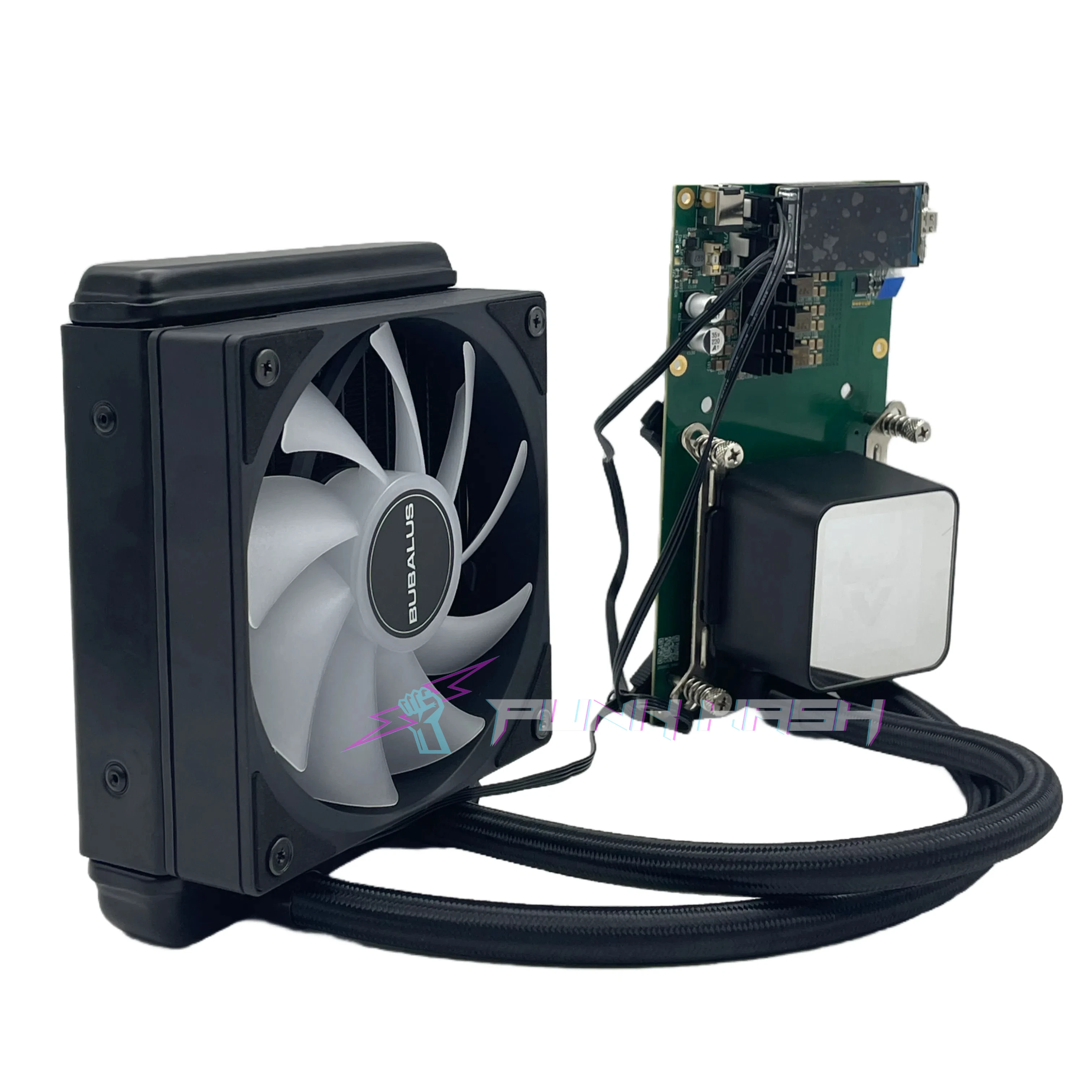 Hydro Cooling Bitaxe NerdQaxe++ ASIC Miner – 4.8TH/s NerdQAxe+ + Refrigeração a água com todos os tipos de plug NerdQAxe