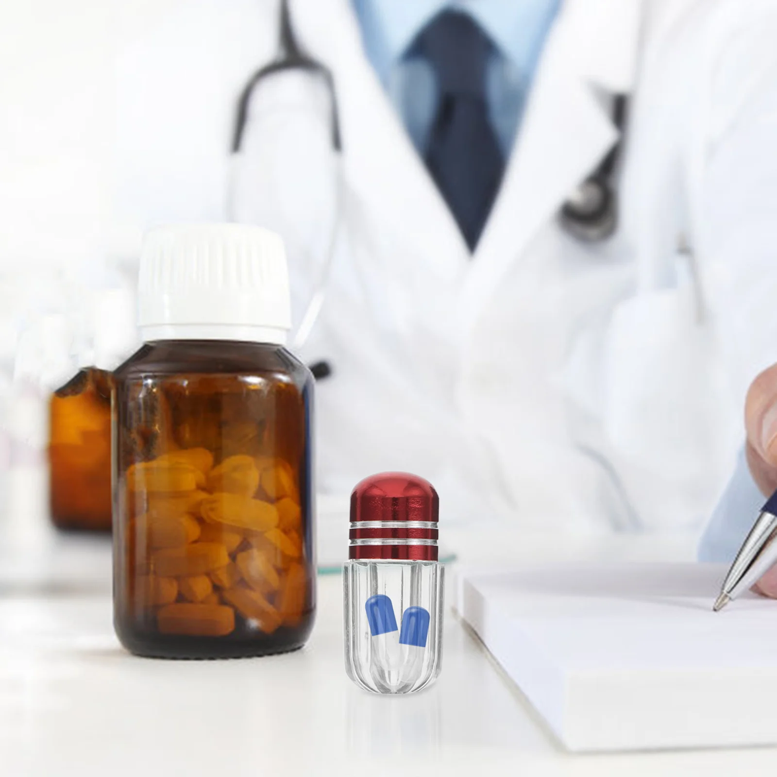 

30Pcs Mini Pill Vials Clear Plastic Secure Lids Travel Containers for Medications Capsules Portable Organizer Pill Bottle Case