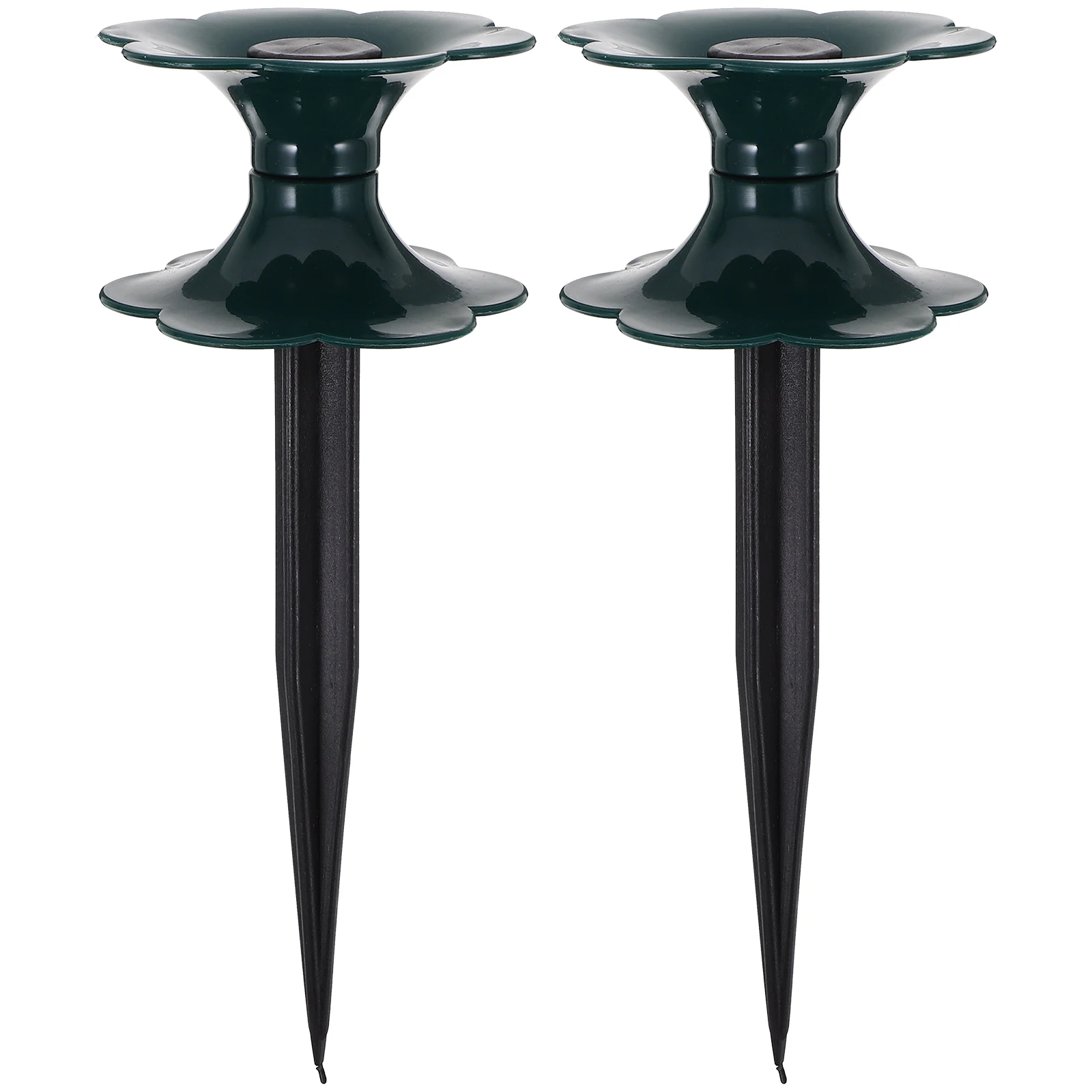 

2 Pcs Watering Pipe Wheel Lawn Flower Hose Spike Stake Guide Black Guides Greenhouse Garden Bed Plant
