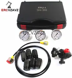 Hydraulic Nitrogen Accumulator Charging Kit Nitrogen Pressure Test System w/ 3 Gauges 7 Couplings Gas Hose Gas Charging Tools