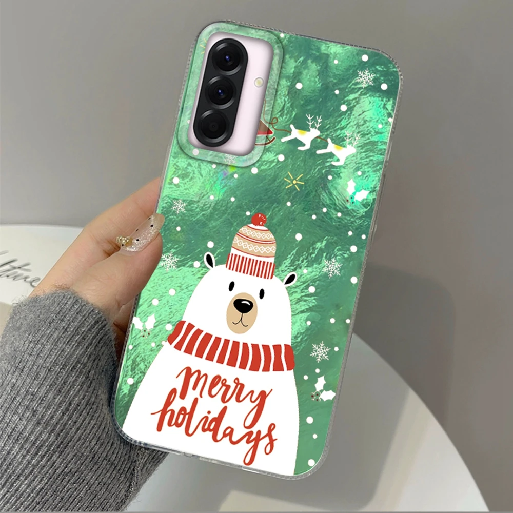 عيد الميلاد ثلج الفتيات الحال بالنسبة لسامسونج غالاكسي A36 A56 A16 A17 A26 A06 A07 A55 A35 A25 A54 S24 S25 الترا S22 S23 FE غطاء Funda