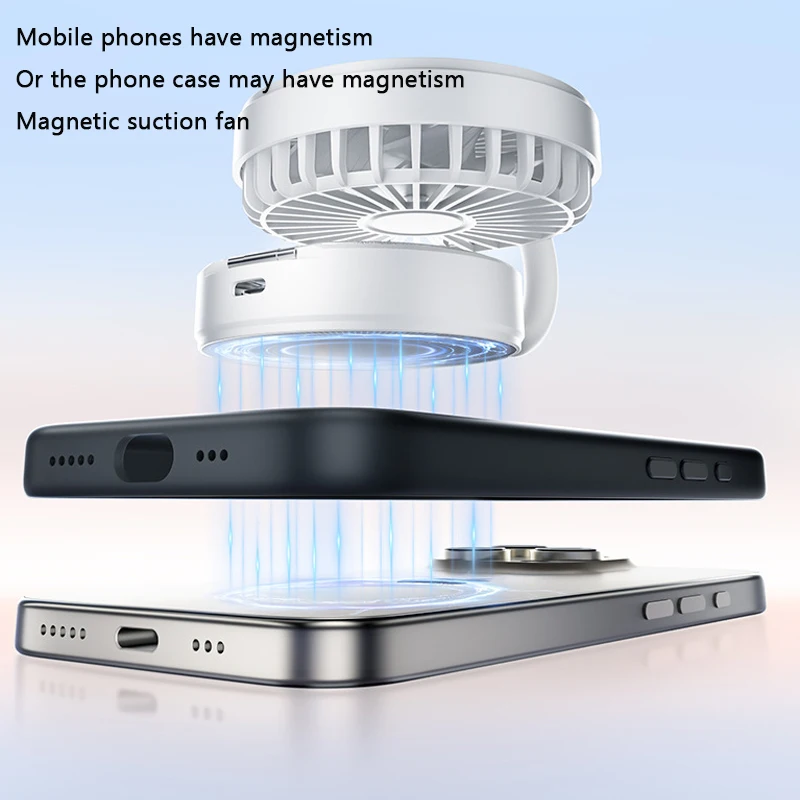 Kreativer Magnetischer Desktop-Mini-Ventilator Tragbarer Outdoor-Handventilator Faltbarer Magnetischer Mini-Ventilator – Detail 8
