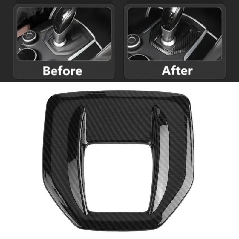 

Carbon Fiber ABS Car Gear Shift Knob Box Panel Cover Trim Frame for Alfa Romeo Giulia 2017-2018 Car Accessories