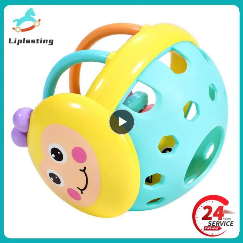 

Baby Rattles Intelligence Toy Baby Hand Grip Rattle Fitness Puzzle Soft Rubber Ball Bell Bite Toys For Kids Preschool Tool