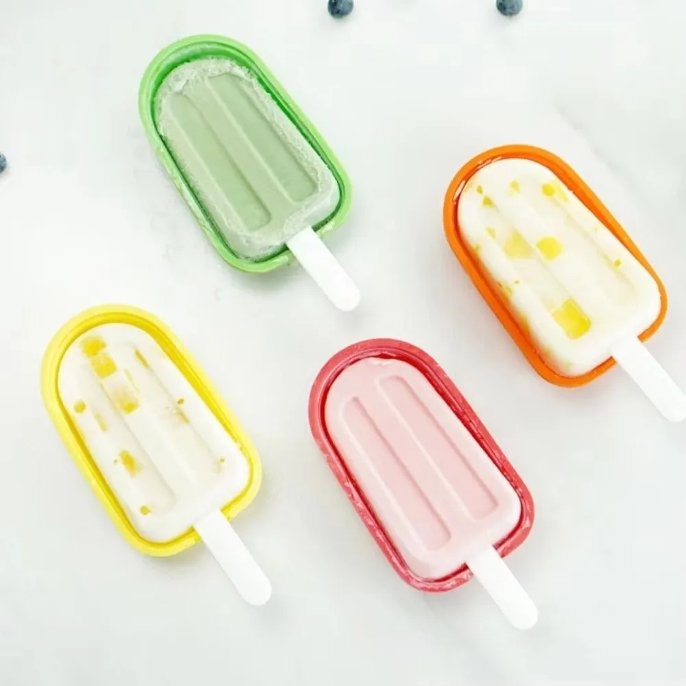 Silicone Popsicle Mould Stackable Easy To Demould Popsicle Maker Mould with Lid and Sticks Reusable Ice-lolly Maker Mould