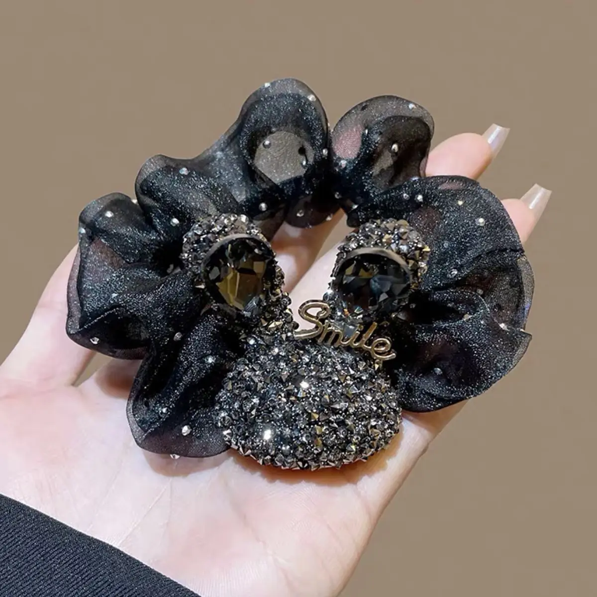 Rhinestone rabbit scrunchie Premium hair cord High elastic elastic hair cord