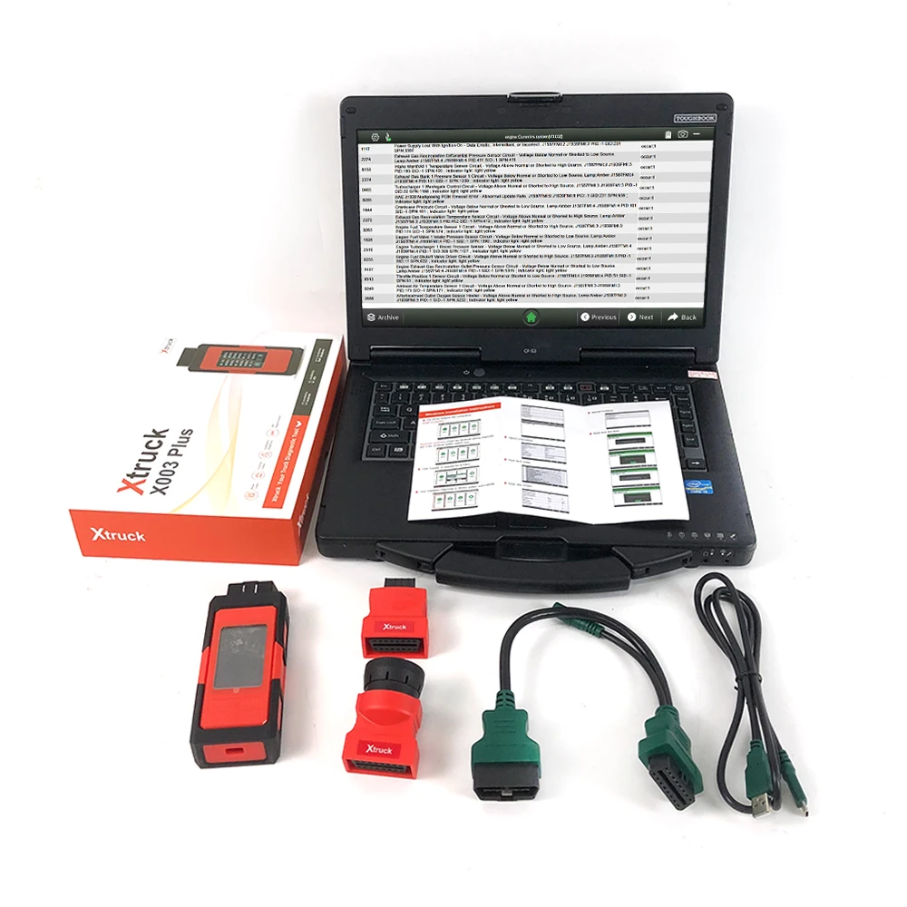 Multi-language Truck scanner Tool and CF53 laptop For Cummins ECU Programming Read Codes rasing Codes for Xtruck X003 Plus