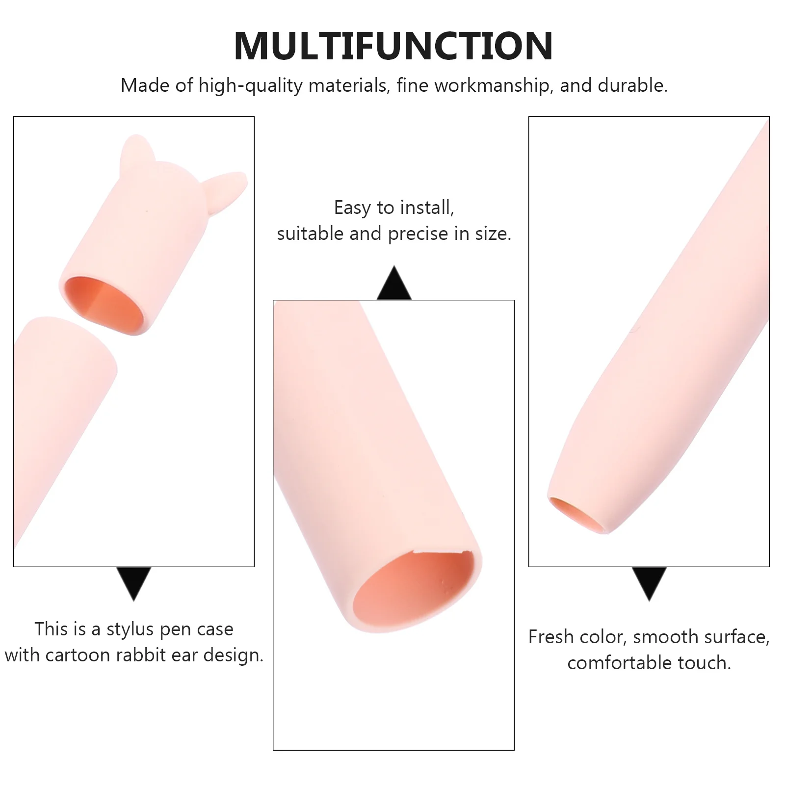 

Silicone Stylus Pen Cover Cartoon Rabbit Ears Protective Sleeve Precise Fit Anti Scratch Grip Case Stylus Cover