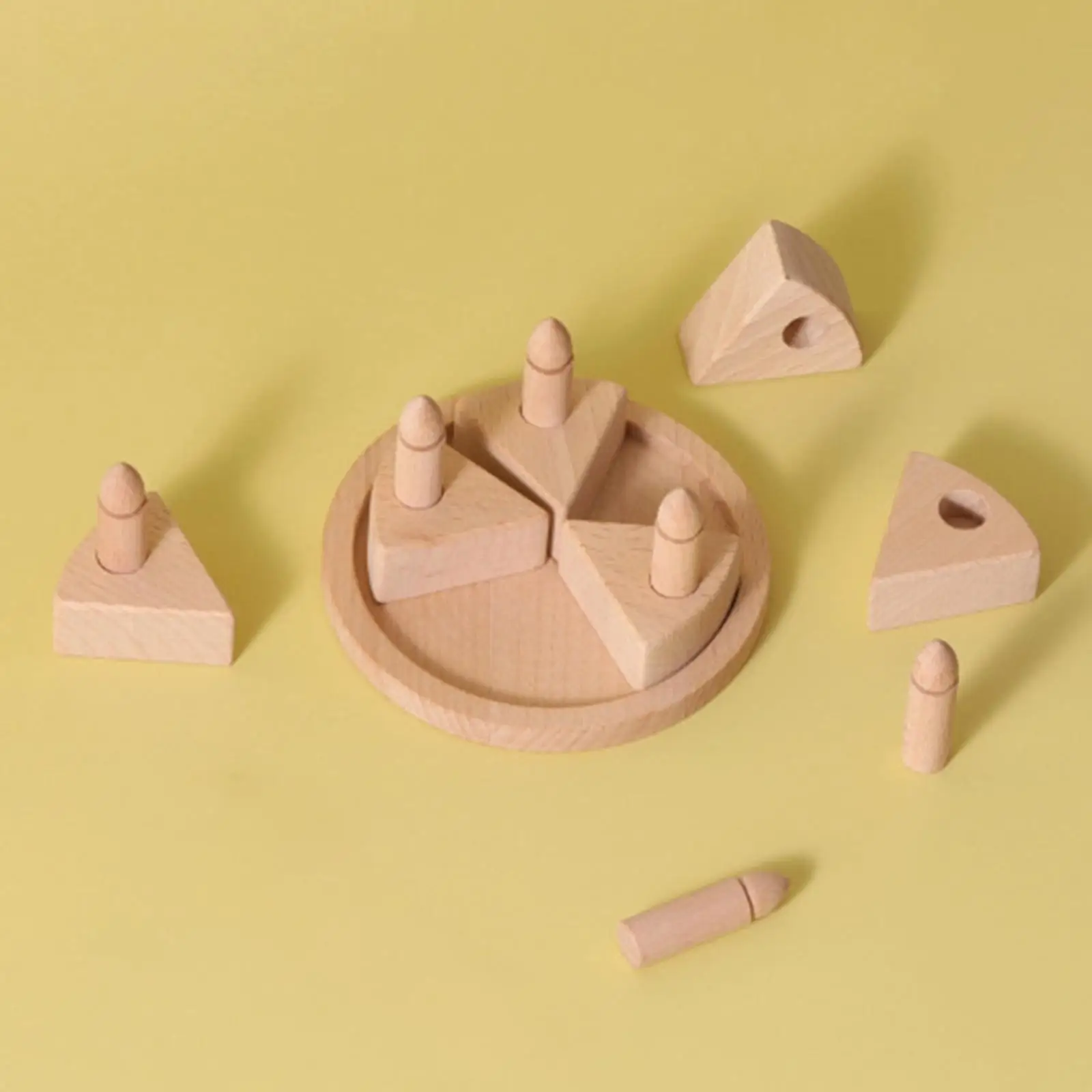 Wood Happy Birthday Cake Set, Cake, Candles, Serving Tray, Party Roleplaying for Kid