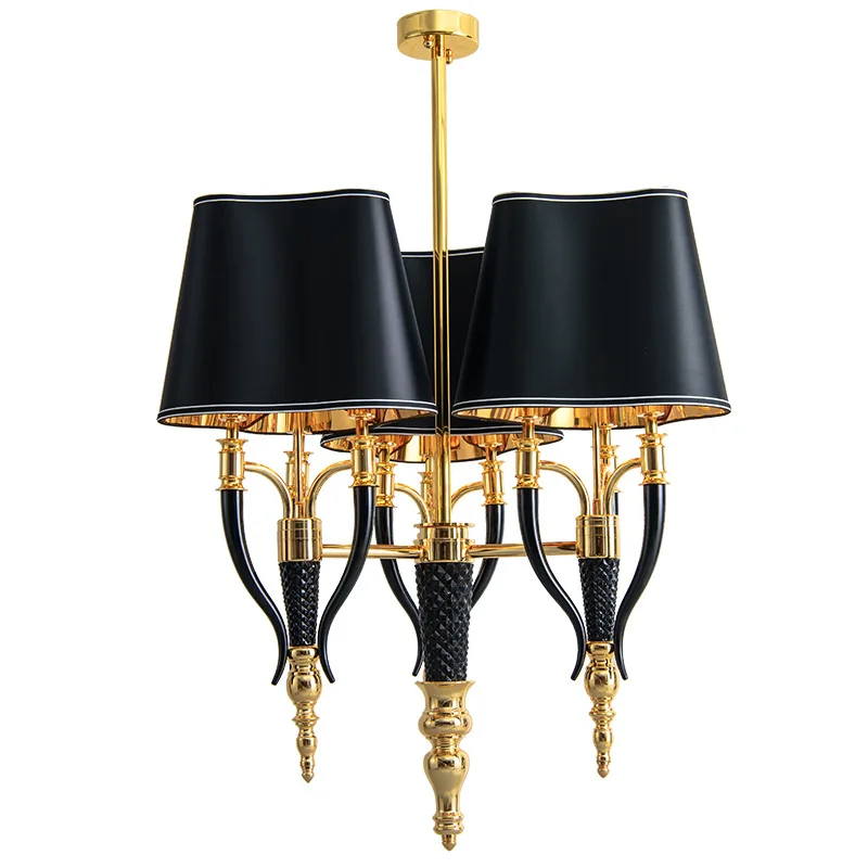 Living room chandelier Duplex hall Hollow light luxury American French restaurant Nordic simple designer decorative creative