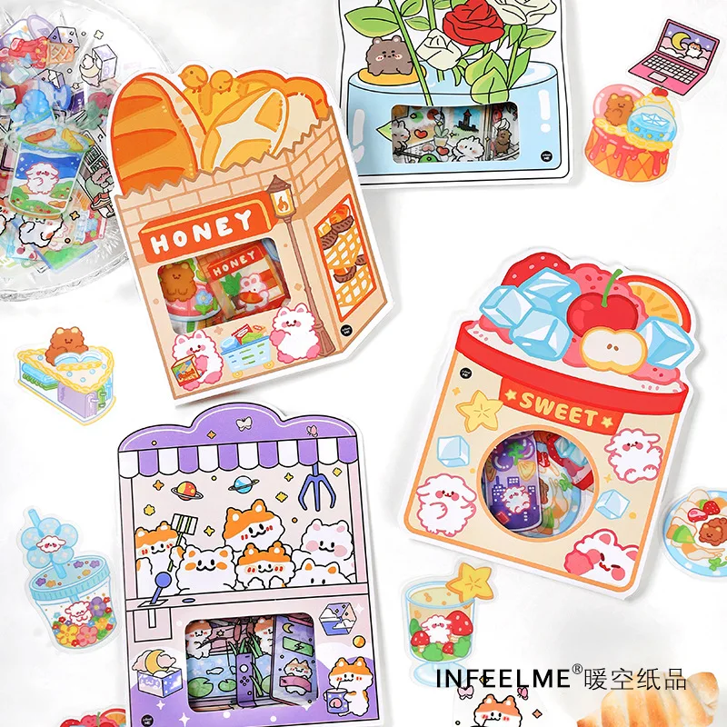 40pcs/lot Kawaii Stationery Stickers  Shining Small World Series Planner Decorative Mobile Stickers Scrapbooking DIY