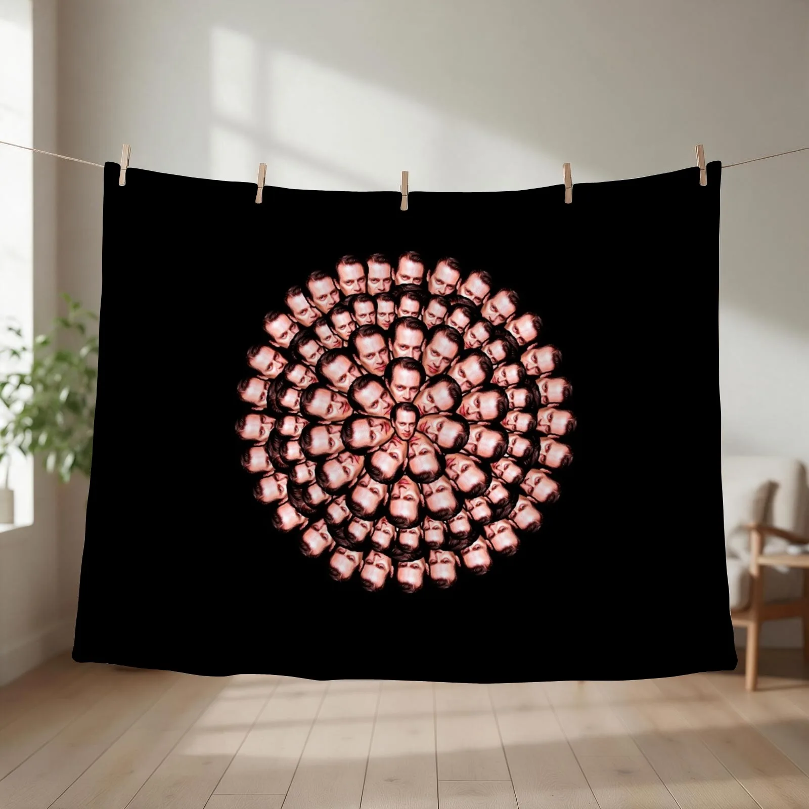 Steve Buscemi Collage galaxy art design Throw Blanket couch cozy soft plush fuzzy picnic outdoor blanket