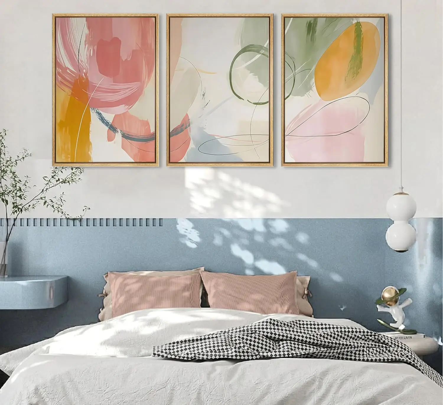 

3PCS Colorful Abstract Wall Art Painting Pictures Bohemian-style Canvas Printed Posters Bedroom Dining Room Office Decoration