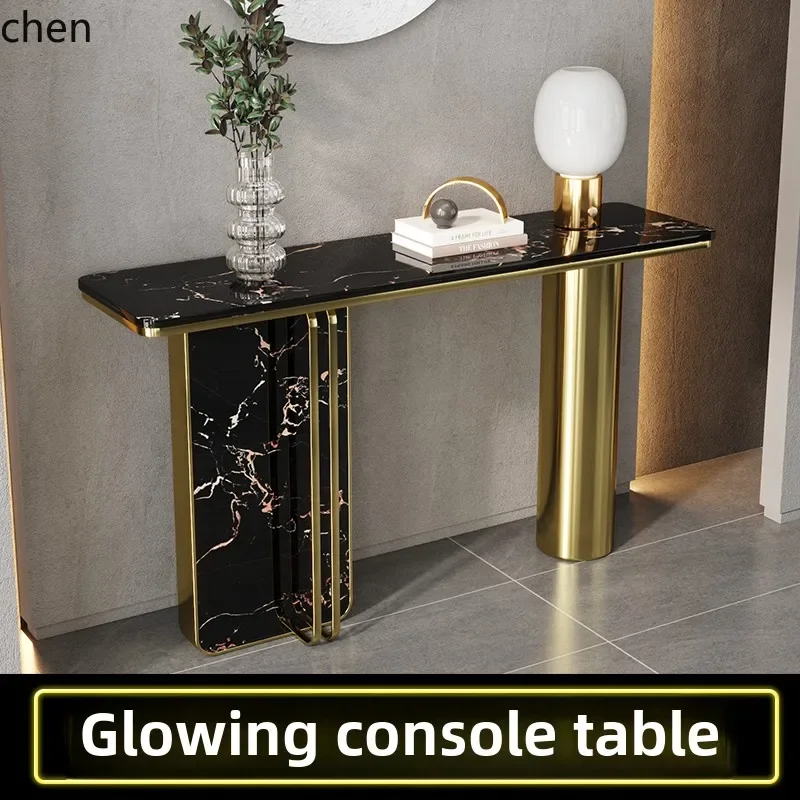 HXL rock slab entrance table light luxury living room entrance hotel wall bar end view table