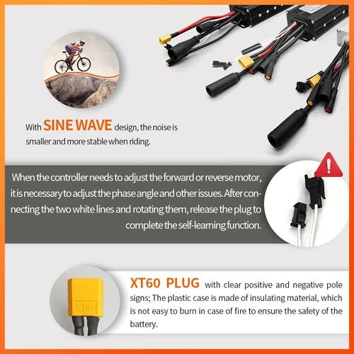 Imagen 2 del producto Controlador impermeable de onda sinusoidal para bicicleta eléctrica, 17A, 26A, 30A, Color S966, pantalla NFC, Compatible con Hall y Hall, controlador de Motor Hub gratis