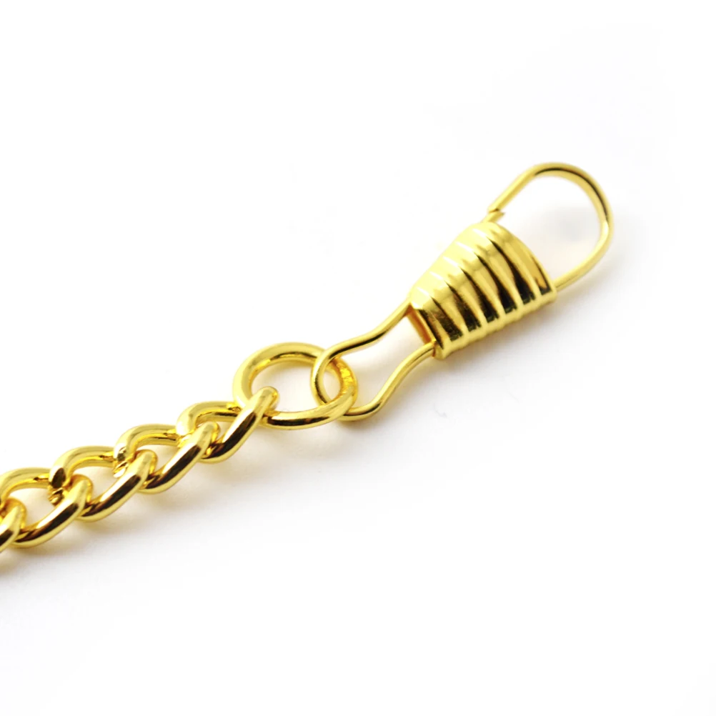 

Vintage Pocket Watch Chain Jewelry Golden Bronze Color Buckle Clip Suitable for Vest Suit Jeans Belt Key Chain Metal Accessory