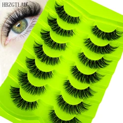 7Pairs 3D Mink Invisible Lash Handmade Crisscross Eyelashes Clear Band Soft Strip Eyelash Natural Long Wispy False Lashes Makeup