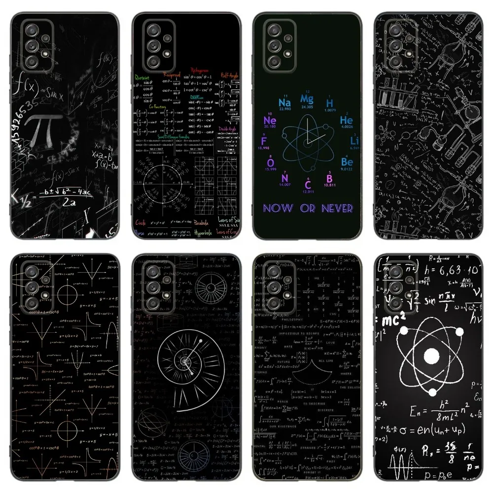 Symbol Math Science Physics Formulas Phone Case For Samsung A91 80 70 53 42 32 30 20 A50 30S 50S 21S 20S A20E Black Case