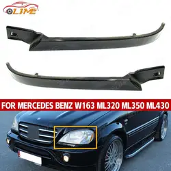For Mercedes-Benz W163 ML320 ML350 ML430 Left and Right Headlight Molding Trim Strips Panel Front Bumper 1638260177 1638260277