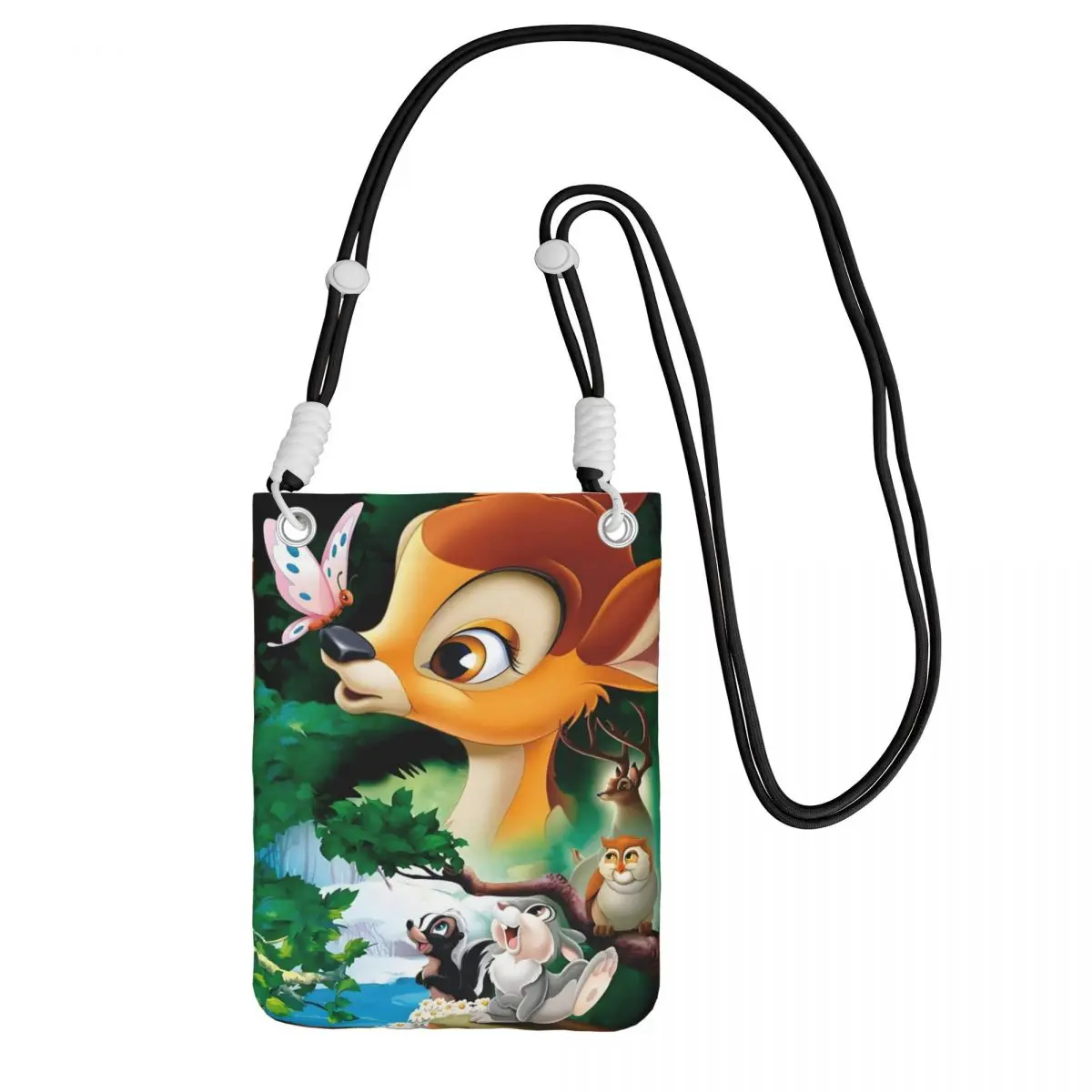 

Custom Bambi Mobile Phone Bag for Women Men Fashion Deer Cartoons Shoulder Crossbody Bag Key Bag Mini Shoulder Purse Wallet
