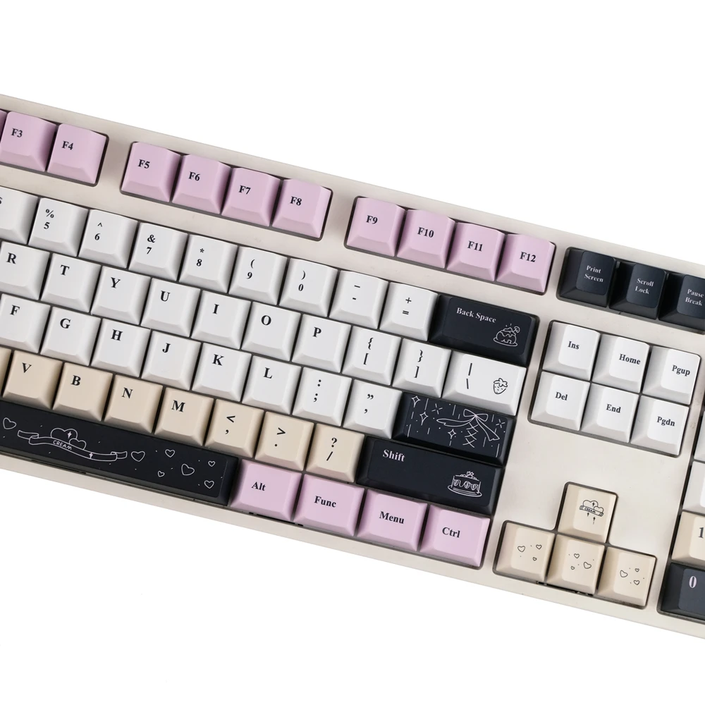 Ice Cream Keycap 143 Keys PBT Lightproof Sets Cherry Profile DYE Subbed ISO Enter For Cherry Mx Switches Mechanical Keyboard