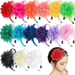 1PC Chiffon Flower Headbands Kids Girls Plastic Teeth Hairbands Floral Headband Children Girls Fashion Hair Aceessories