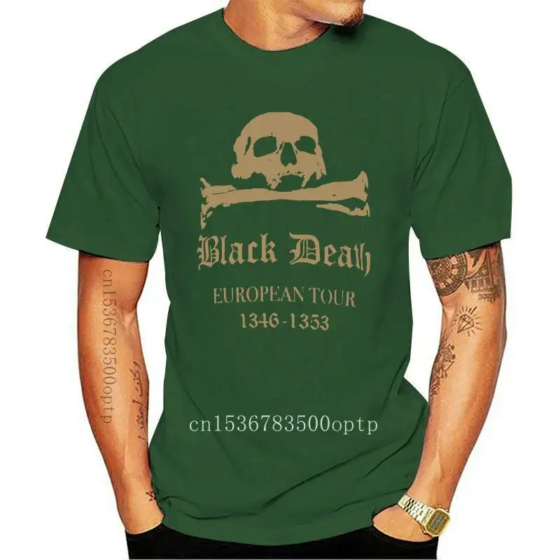 Tee Black Death - European Tour T Shirt Black Death Peste Medieval Plague Death