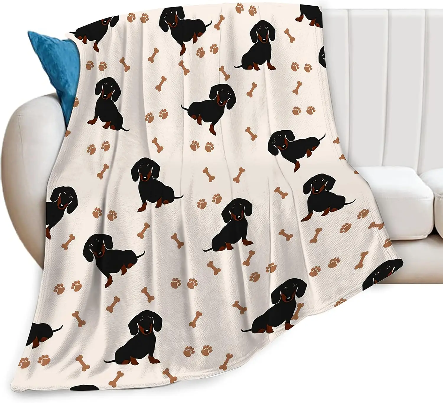 Dog Lover Throw Blanket Pet Puppy Pattern Cozy Couch Decor Spring Gift for Canine Owners Stylish Home Decor Accent Throw