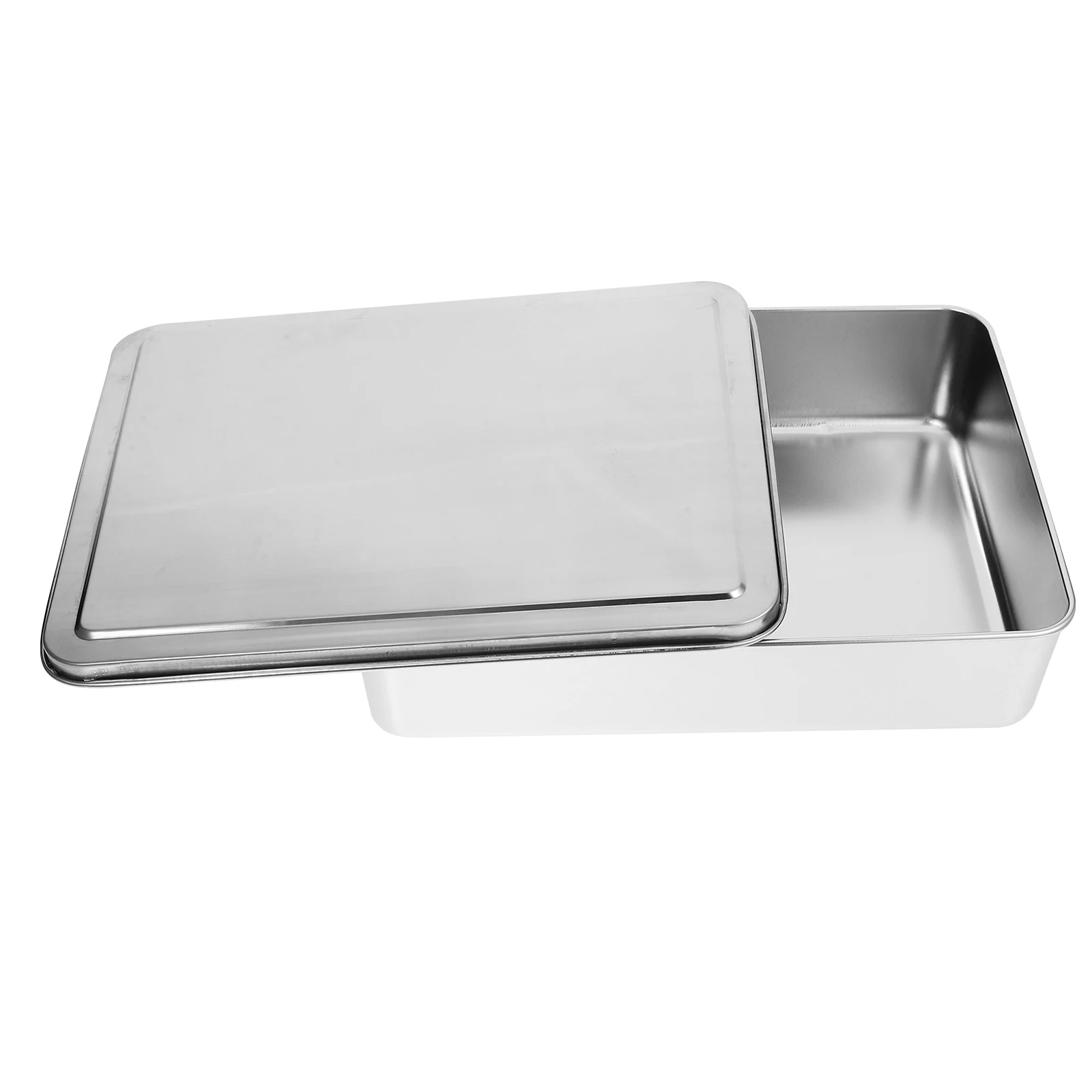 

Stainless Steel Cake Pan with Lid 28x22x6cm Large Capacity Baking Mold for Tiramisu DIY Home Kitchen Bakery Use Nonstick Food