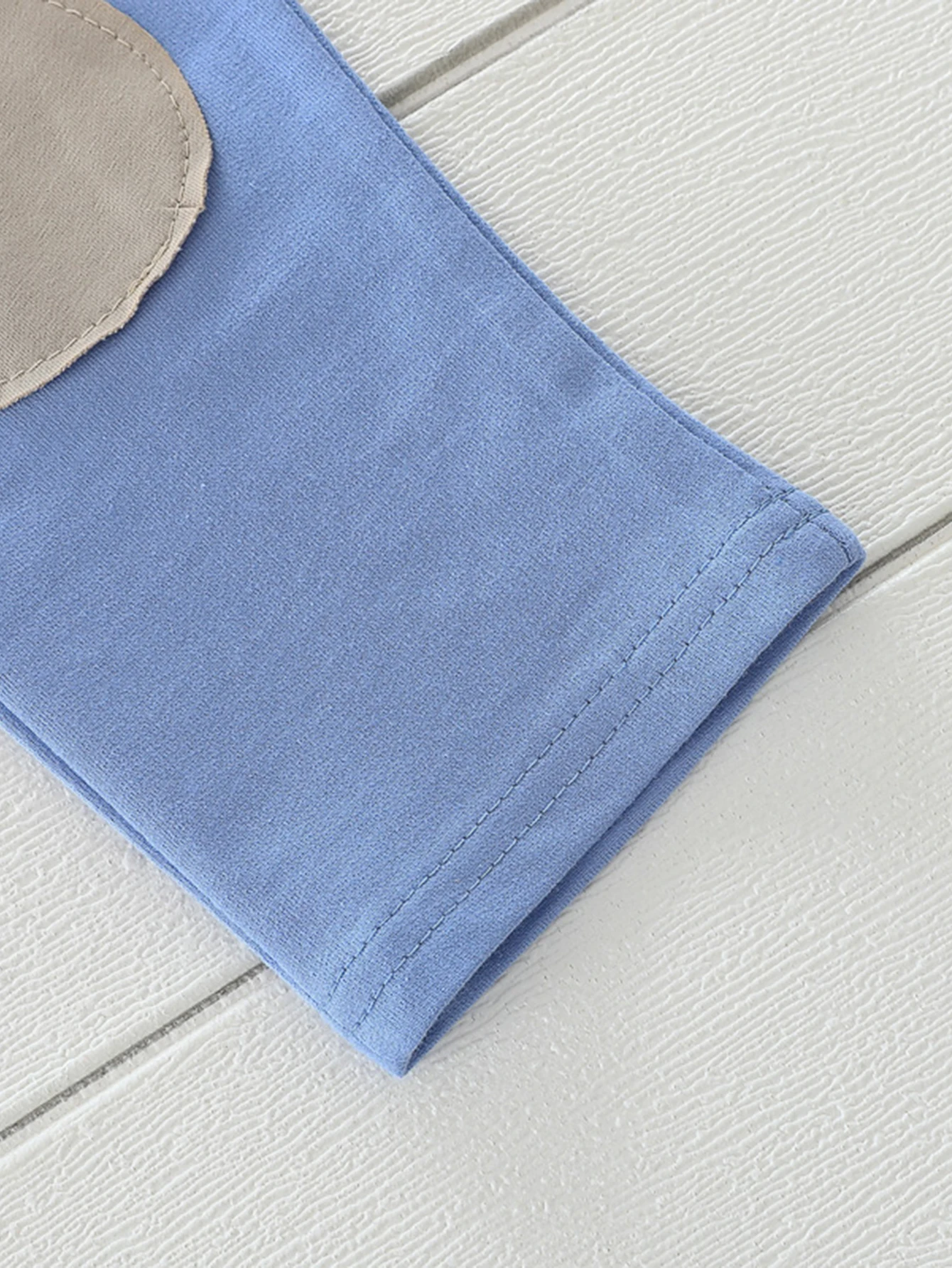 2-teiliges Kinder-Set für Frühling und Herbst, modisches Outfit mit Taschen, Farbblocksaum, langen Ärmeln und Hose – Detail 5