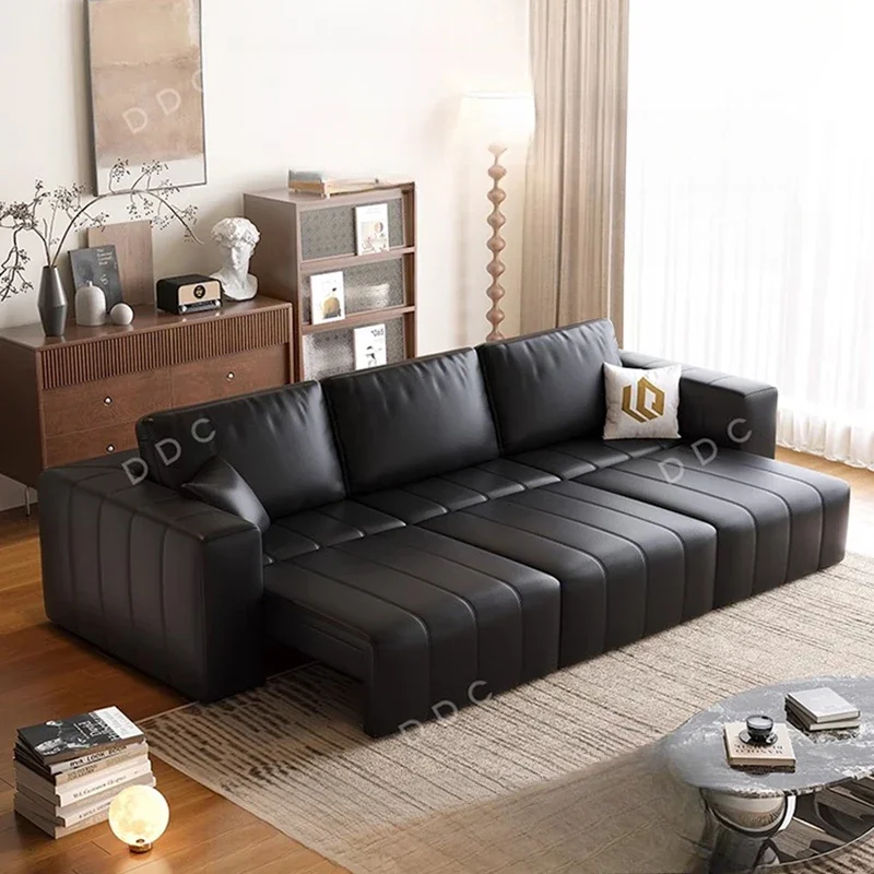 Minimalist Cowhide Reclining Sofas Nordic Luxury Multifunction Living Room Sofa Chaise Lounge Home Furniture Sofy Do Salonu FYRS