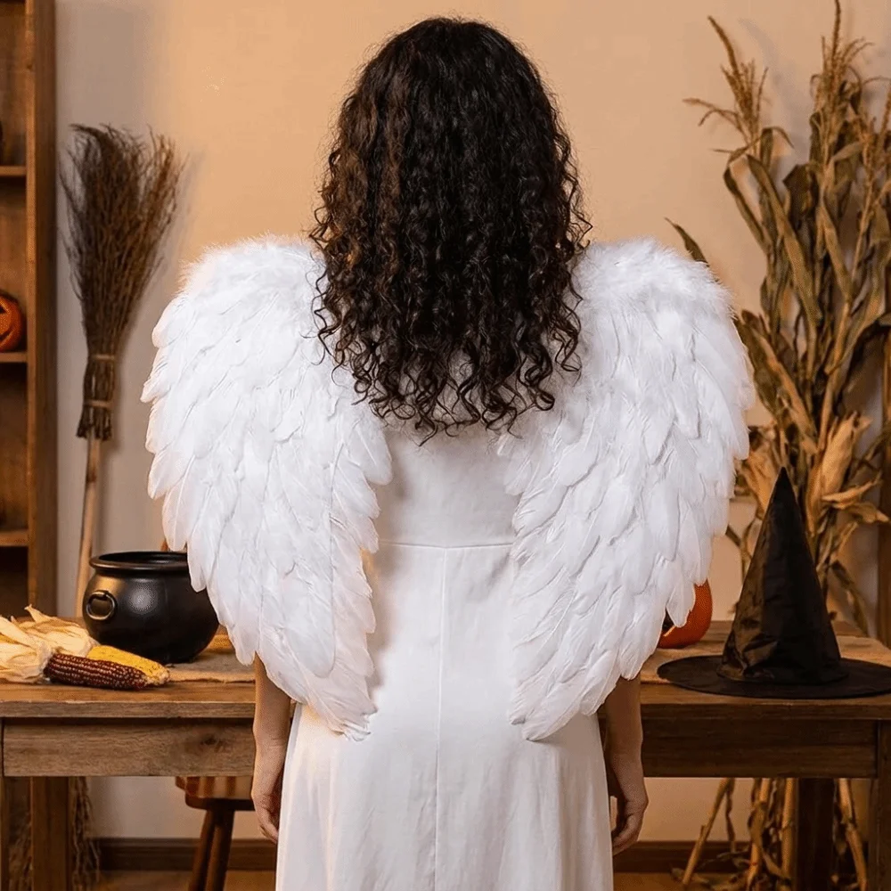 Solid Color Angel Feather Wing Large Photo Props Devil Feather Wing DIY Home Decoration Dance Show Props Halloween Wing Festival
