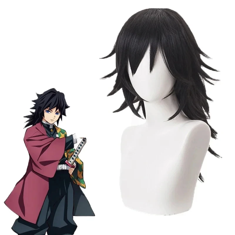 154552 Anime Tomioka Kimetsu Giyuu costume wig cosplay kimono men and women Halloween costume