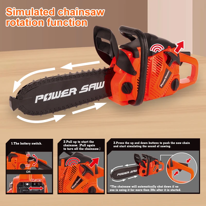 27pcs Kids Chainsaw Toys Diy Tools Set Children Electric Tool Repair Kits Pretend Play Toys for Boys Girls Birthday Gift