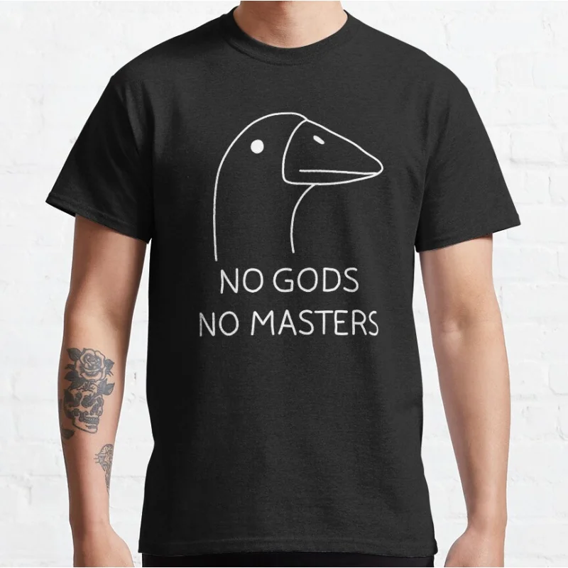 0330 No Gods No Masters Funny Gift t shirt Anarchy gose Graphic clothes All size Tops 100% cotton print tee S-6XL