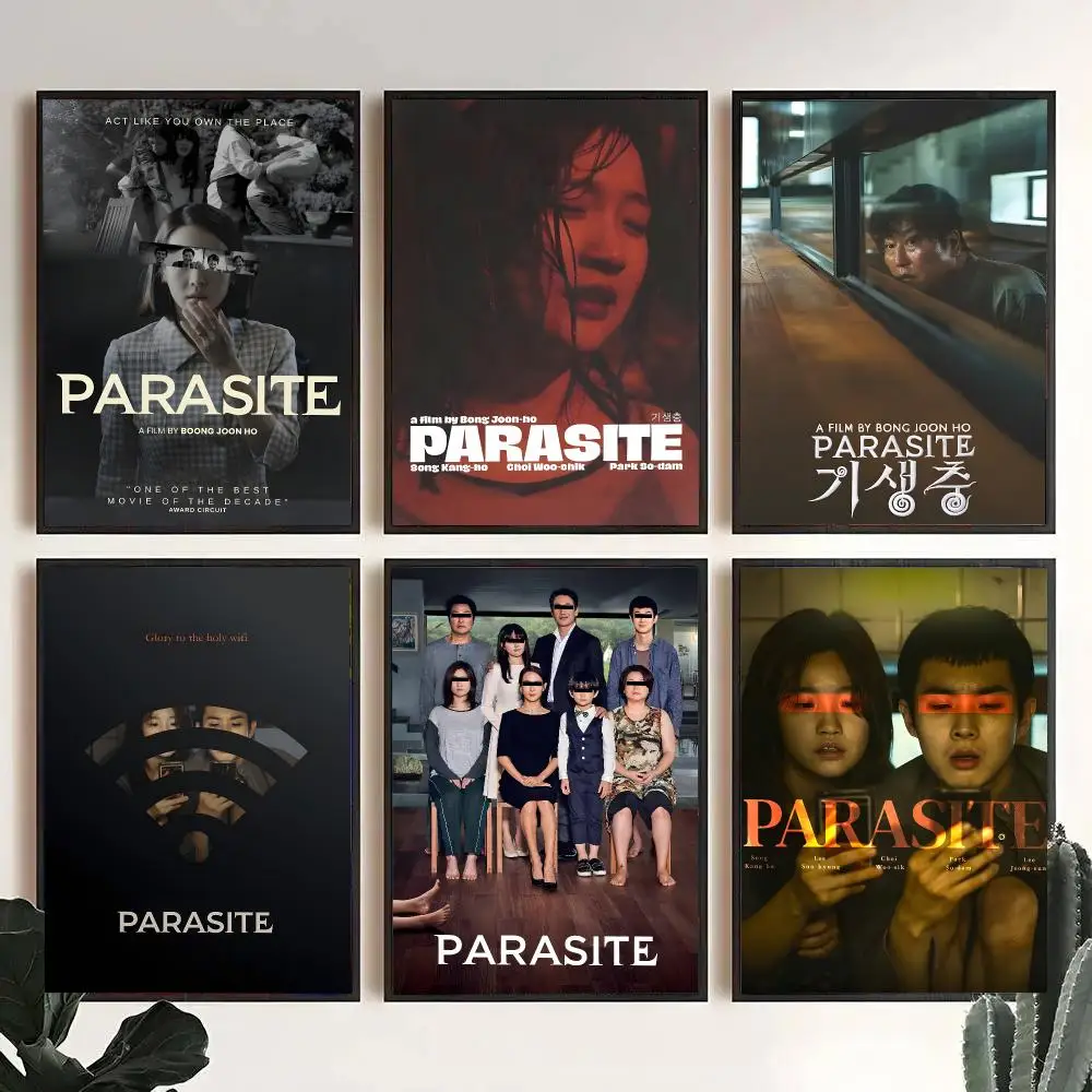 Renowned Film P-Parasite Poster Decorative Wall Art Stickers Mural For Home Living Room Hallway Decor Gift