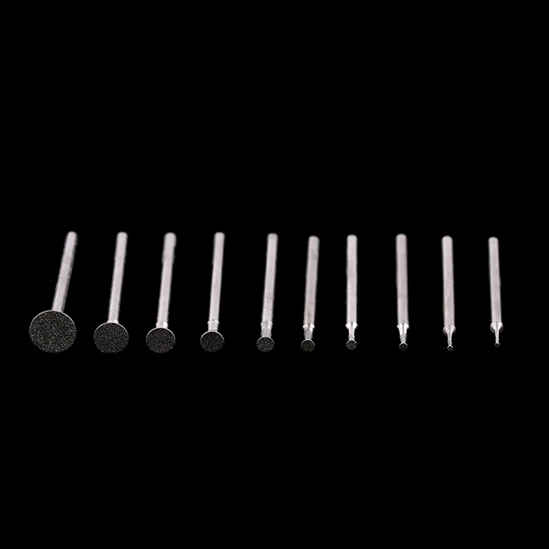 10TANGrinding Bit Dremel Accessoire, Tête en T Ultra-Mince, Tige, Diamant Monté, Pierre de Pointe, Déroulement, Sculpture Polissage, Outil de