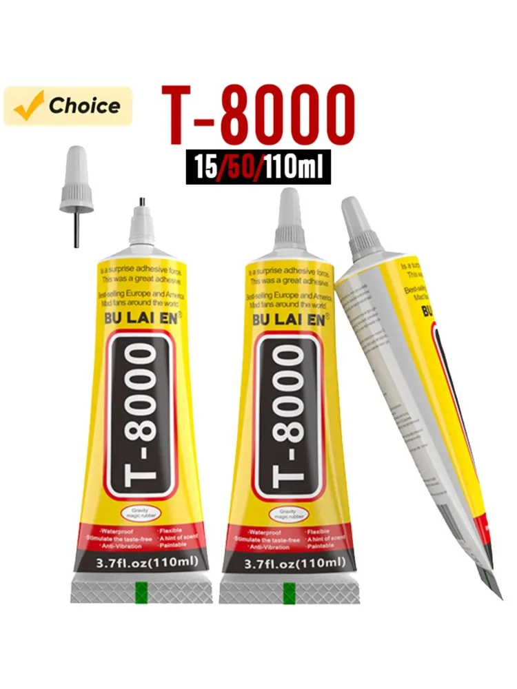 15/50/110ML Transparante T8000 Lijm Contact Lijm voor Telefoon Reparatie Sieraden Ambachtelijke Elektronische Component Afdichting T-8000 Kit - afbeelding 2