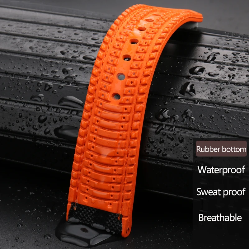 20mm 21mm 22mm Nylon Rubber Bottom Watch Band Strap for Seiko Tudor Omega Canvas Silicone Waterproof Outdoor Sports Watchbands