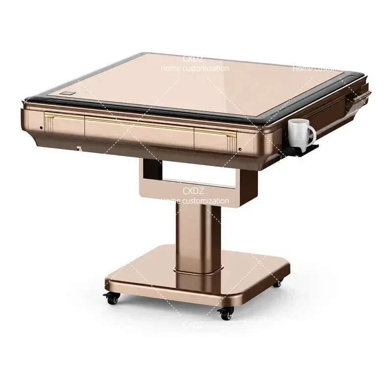 Fully Automatic Mahjong Table Folding Electric Silent Four Player Game Table Dual Purpose Dining Table with Roller Mechanism