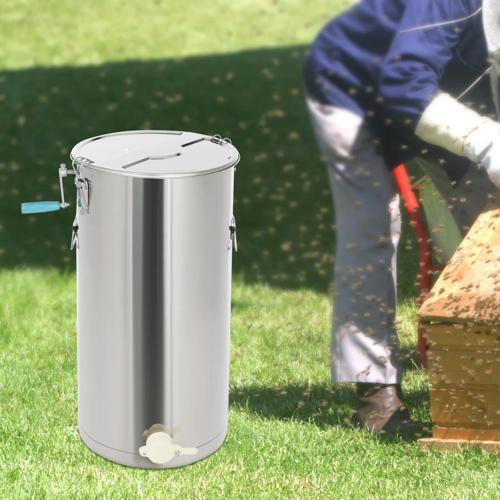 

Honey Extractor Spinner Centrifuge Equipment 2 Frame Beekeeping Equipment Drum
